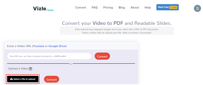 convert video to PDF with Vizle 1