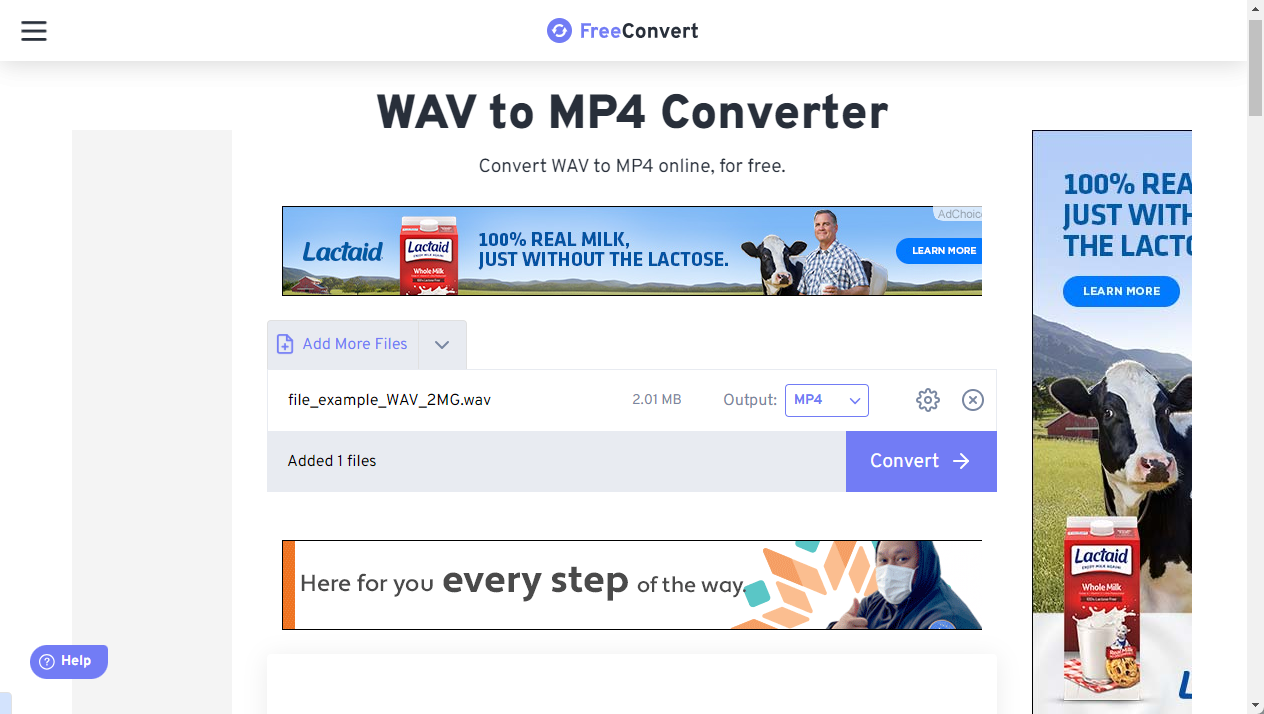 Convert WAV to MP4-in FreeConvert