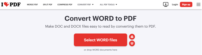 Convert Word to JPG with iLovePDF 1