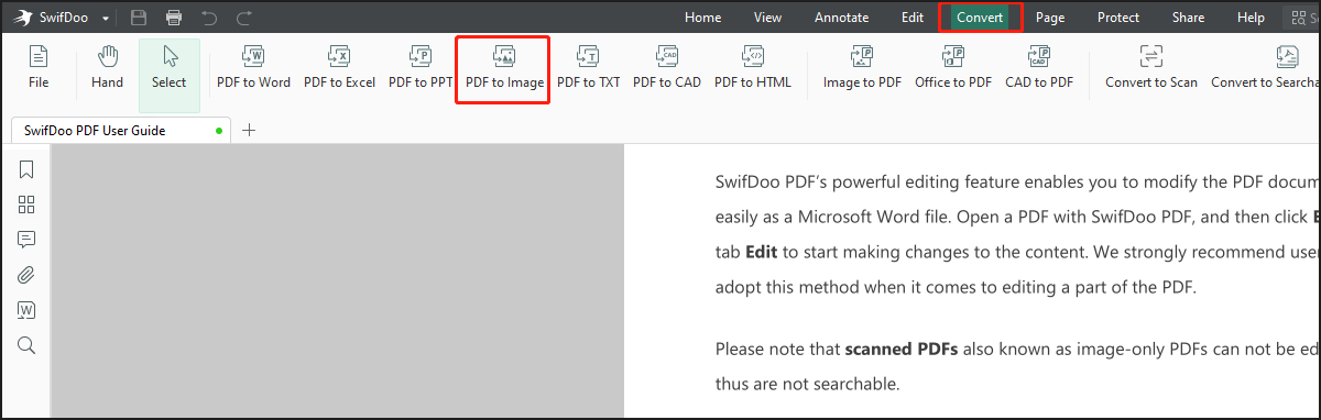 SwifDoo PDF Converter convert Word to PNG step 2