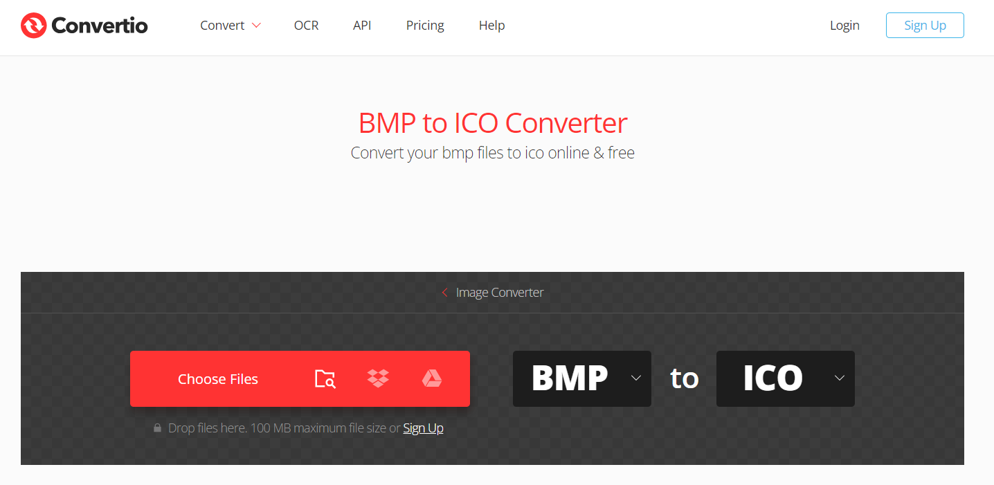 Convertio BMP to ICO Converter