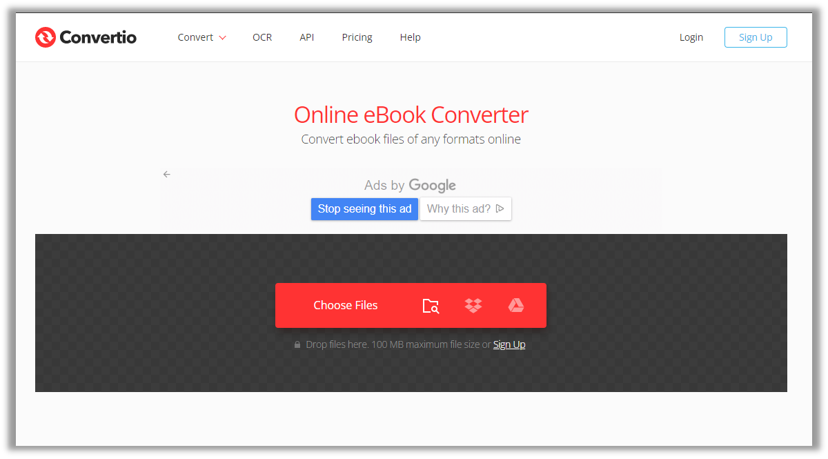 How to convert MOBI to PDF in Convertio