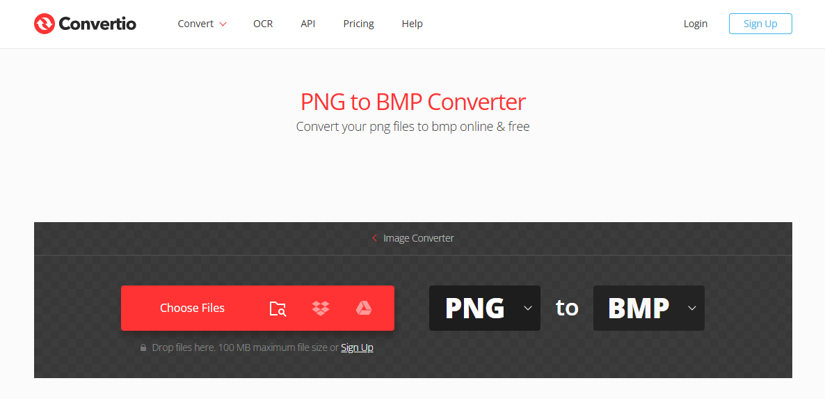 Convertio PNG to BMP Converter