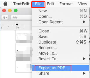 TextEdit pour convertir XML ver PDF