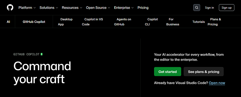 Interface of GitHub Copilot