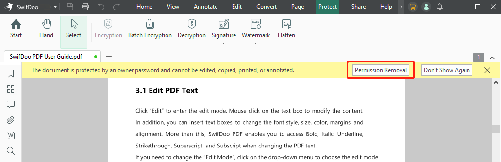 Copy text from PDF that's secured on Windows step 2
