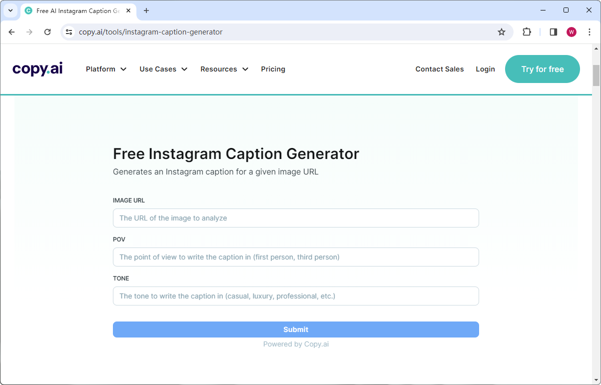 Cpoy.AI Instagram Caption Generator