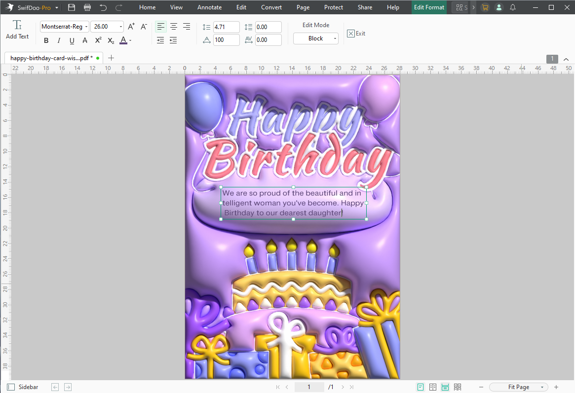 Create Birthday Card for Adult Daughter