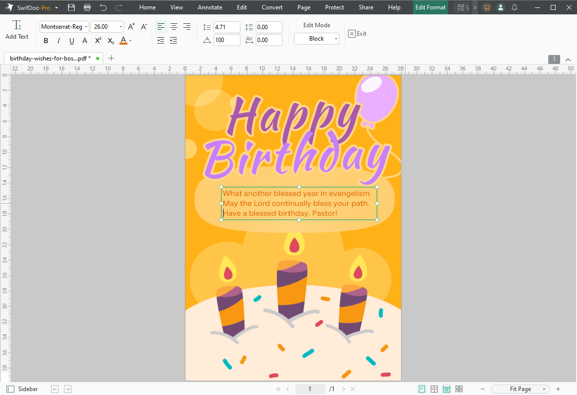 Create Birthday Cards for a Pastor