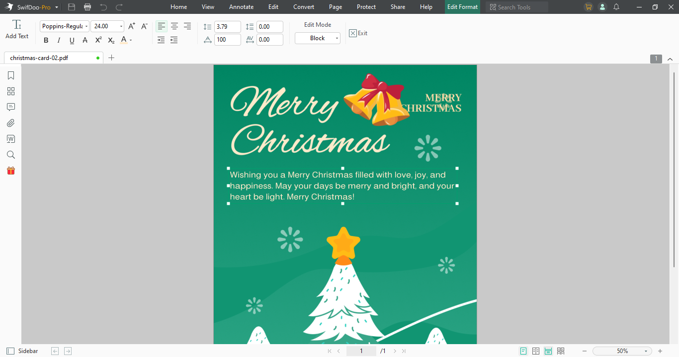 Create Christmas wishes card to boss