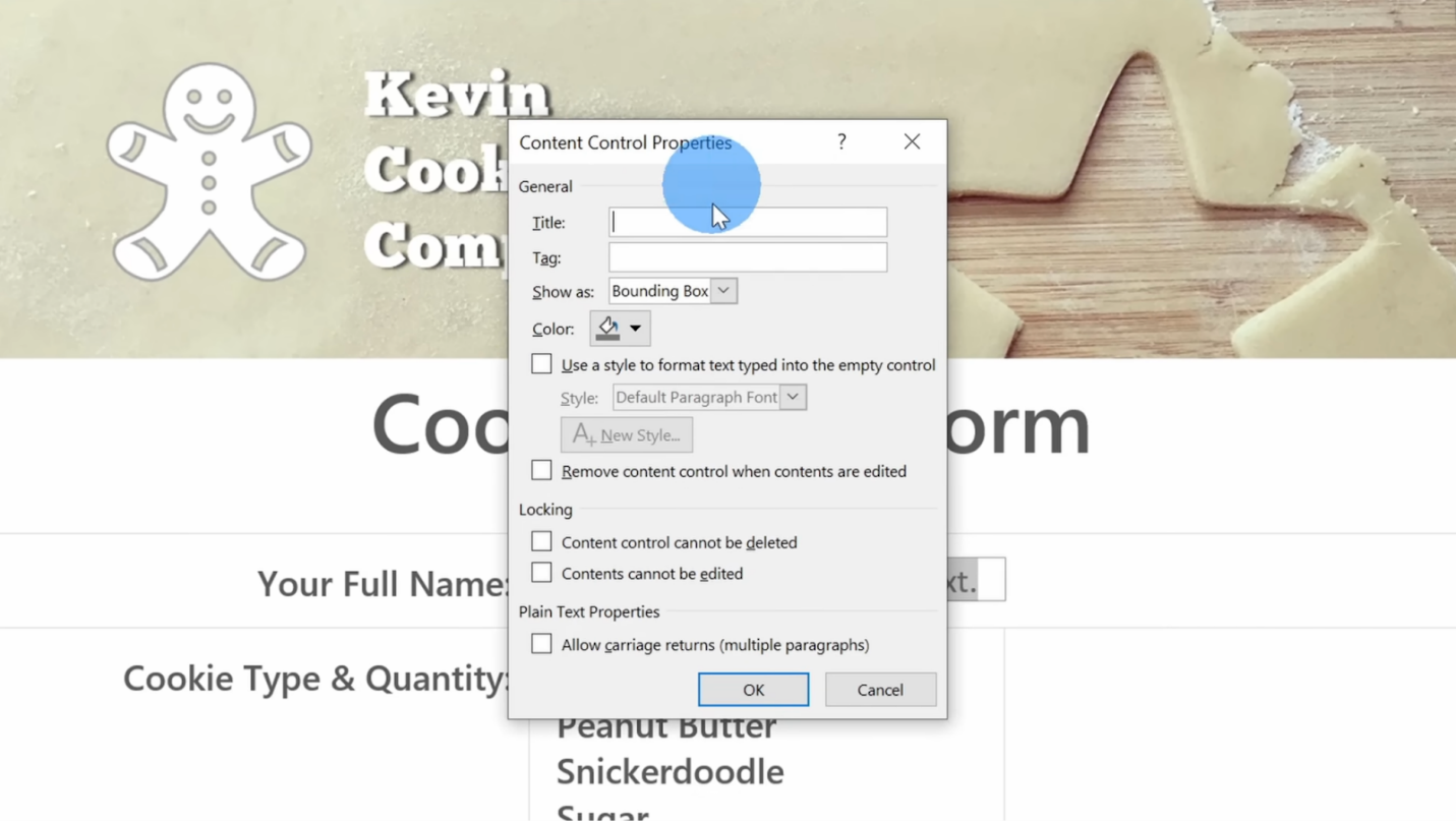 Access the Properties window of Developer
