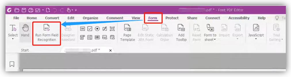 Create Fillable PDF from Word with Foxit PDF Editor step 3