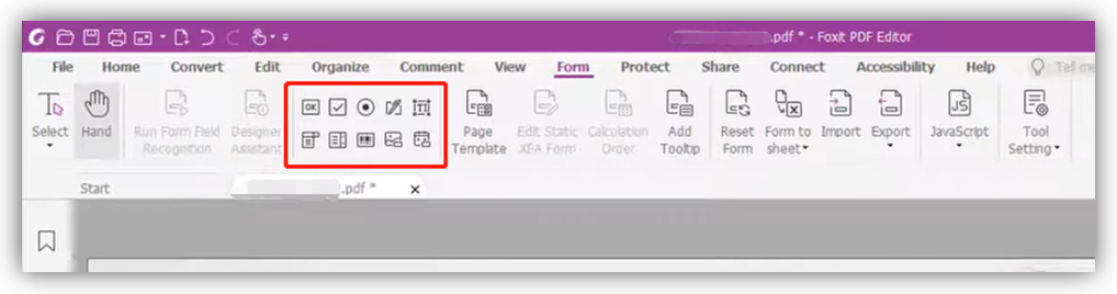 Create Fillable PDF from Word with Foxit PDF Editor step 4