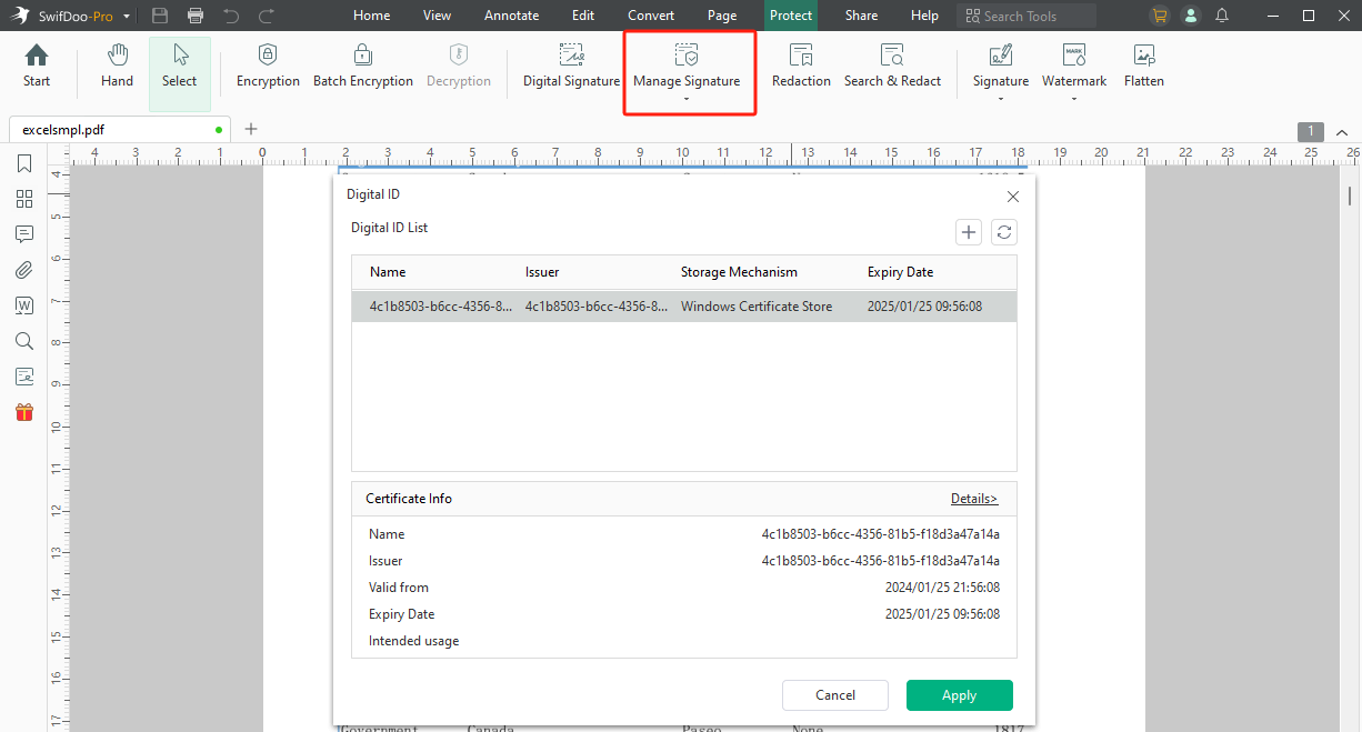 Create New Digital ID for PDF Signing