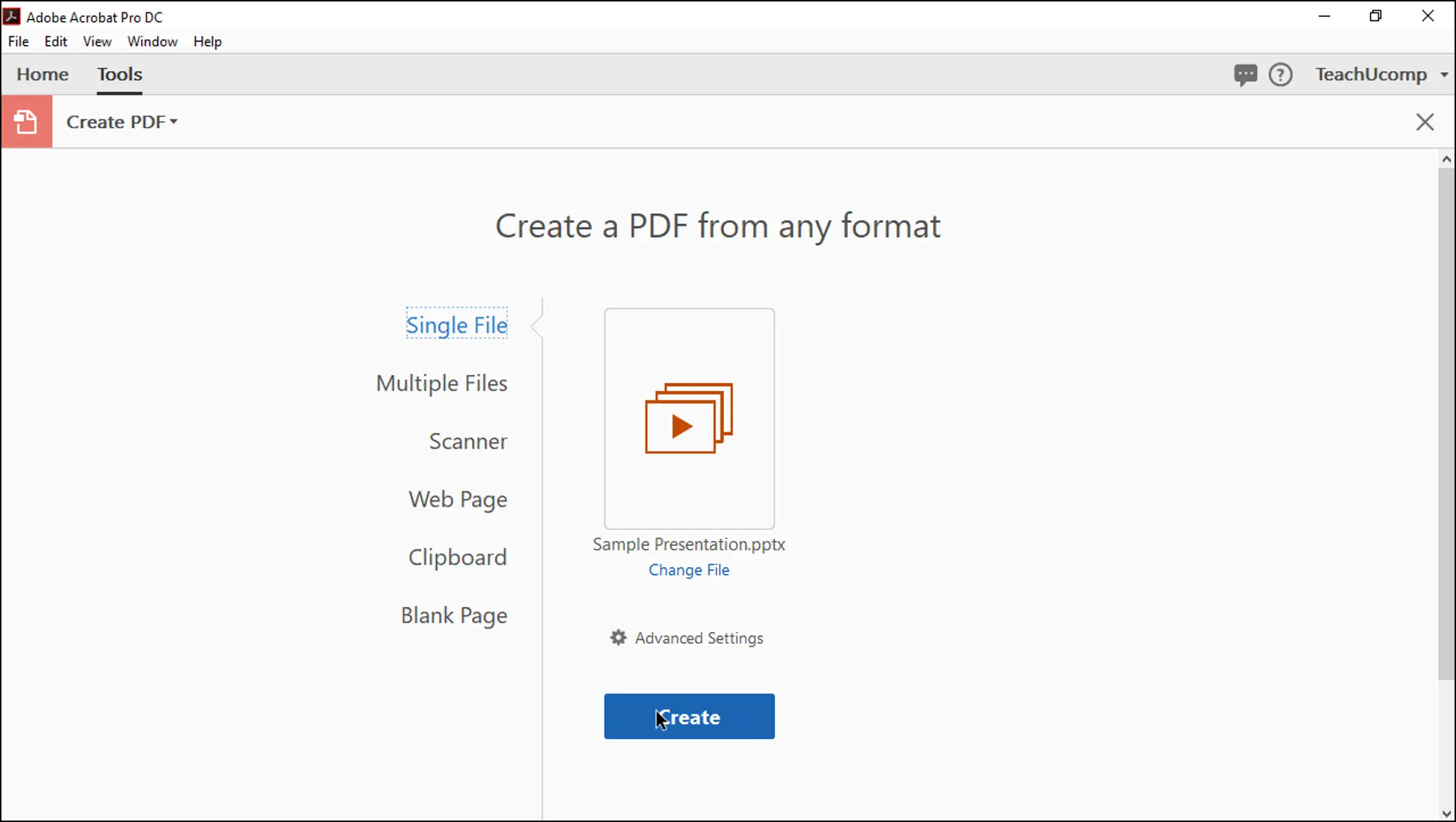 Create PDF from VSDX in Adobe