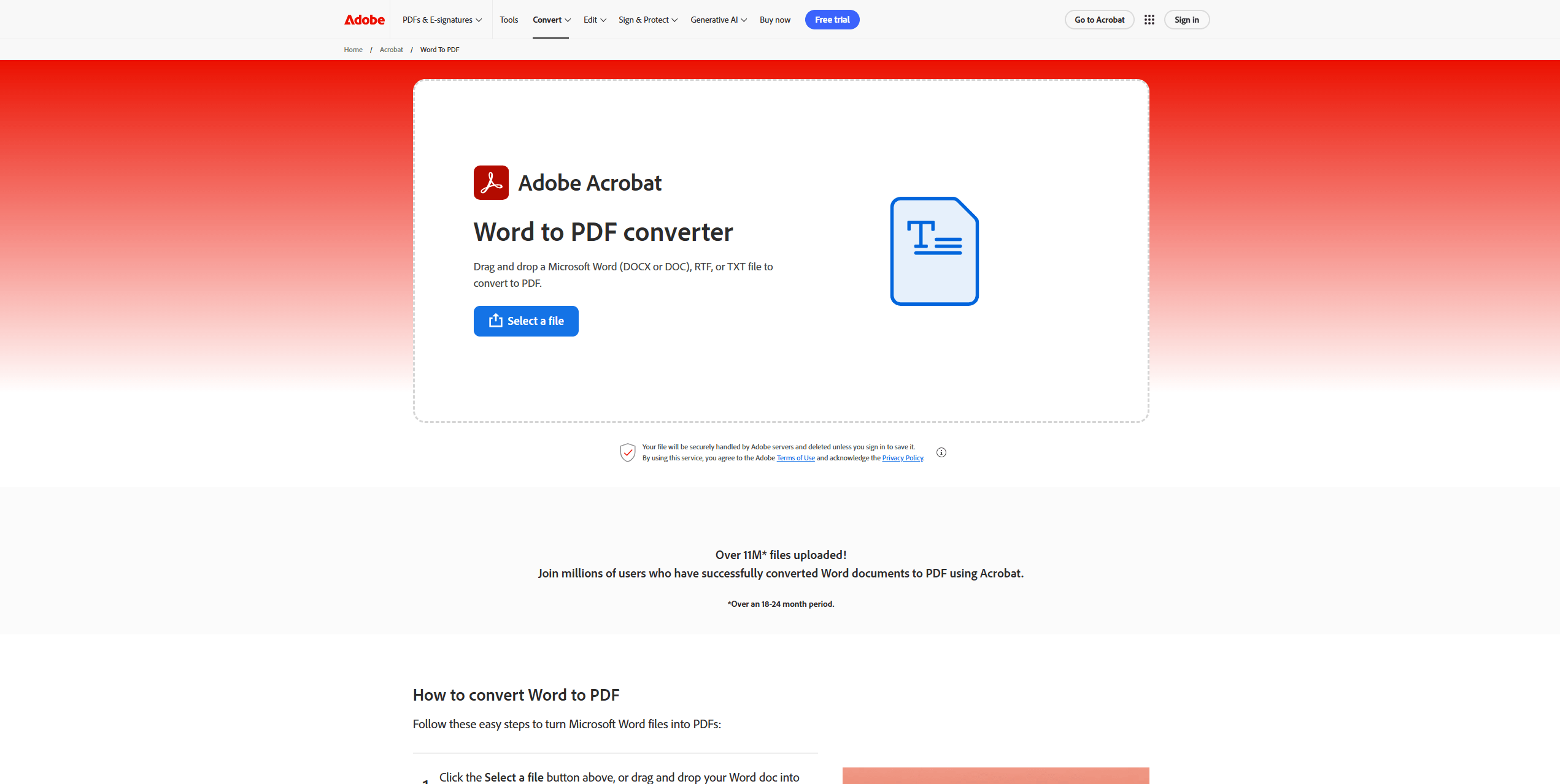 create PDF online free with Adobe Acrobat