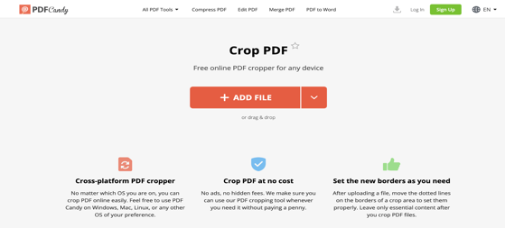 crop PDF with PDF Candy 1