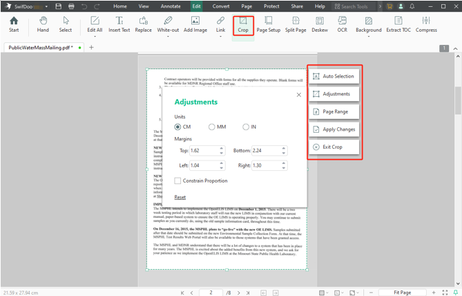 crop PDF with PDF Candy alternative