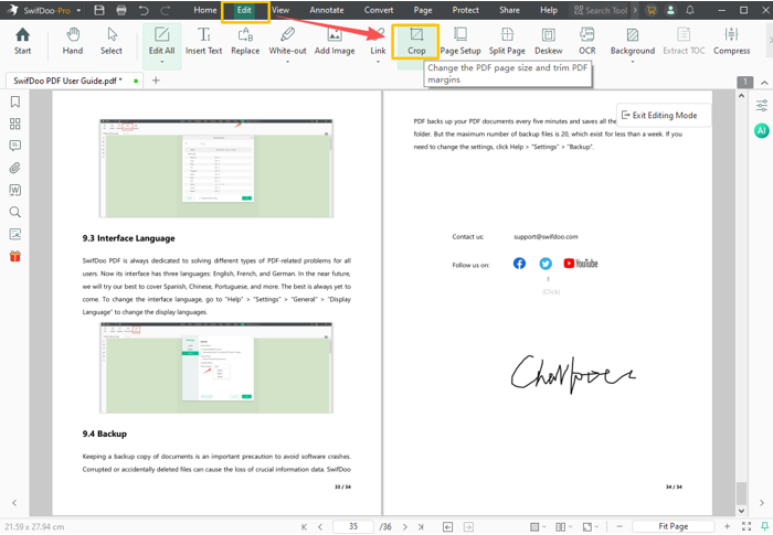 How to Crop a Signature from a PDF Using SwifDoo PDF 4