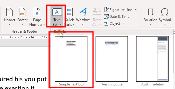 Curve text in Word by inserting Text Box 1