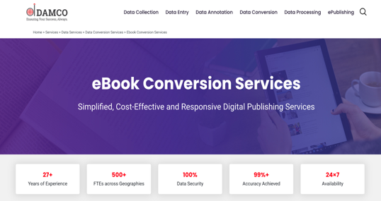 Damco ebook conversion service