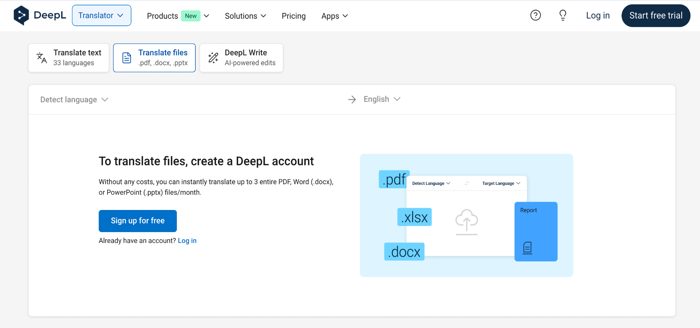 Translate PDF with DeepL Online