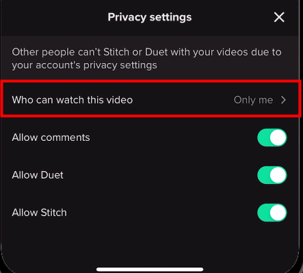 Delete a TikTok video alternative way 2