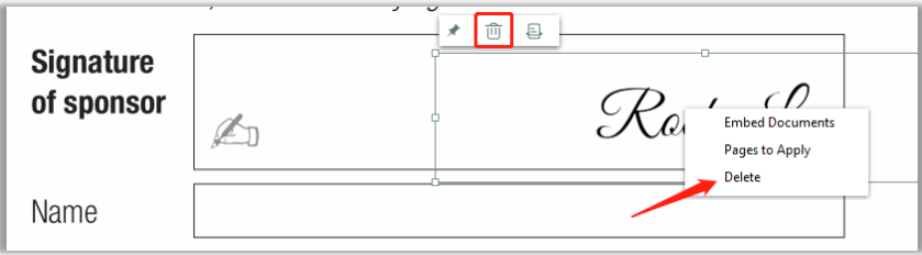 Delete an e-signature from a PDF in SwifDoo PDF