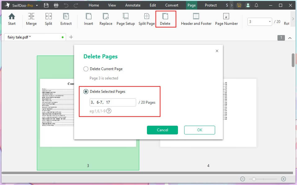 Delete Pages by Page Number