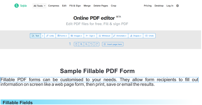 How to Remove Text from a PDF with Online Free Sejda