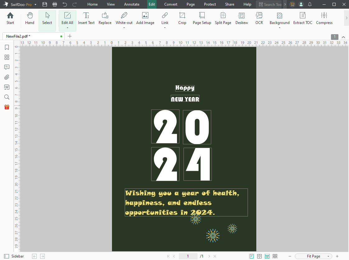 Design Unique New Year Wish Card PDF