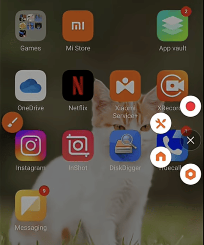 Tap the red record icon on the floating ball of XRecorder