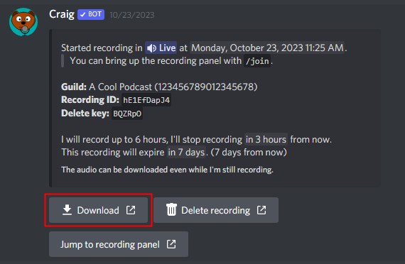 Download Recording