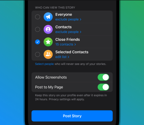 Allow or disable screenshots for the Story on Telegram