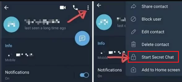 Start Secret Chat on Telegram
