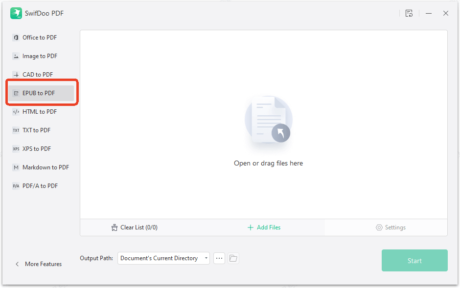 EPUB to PDF converter