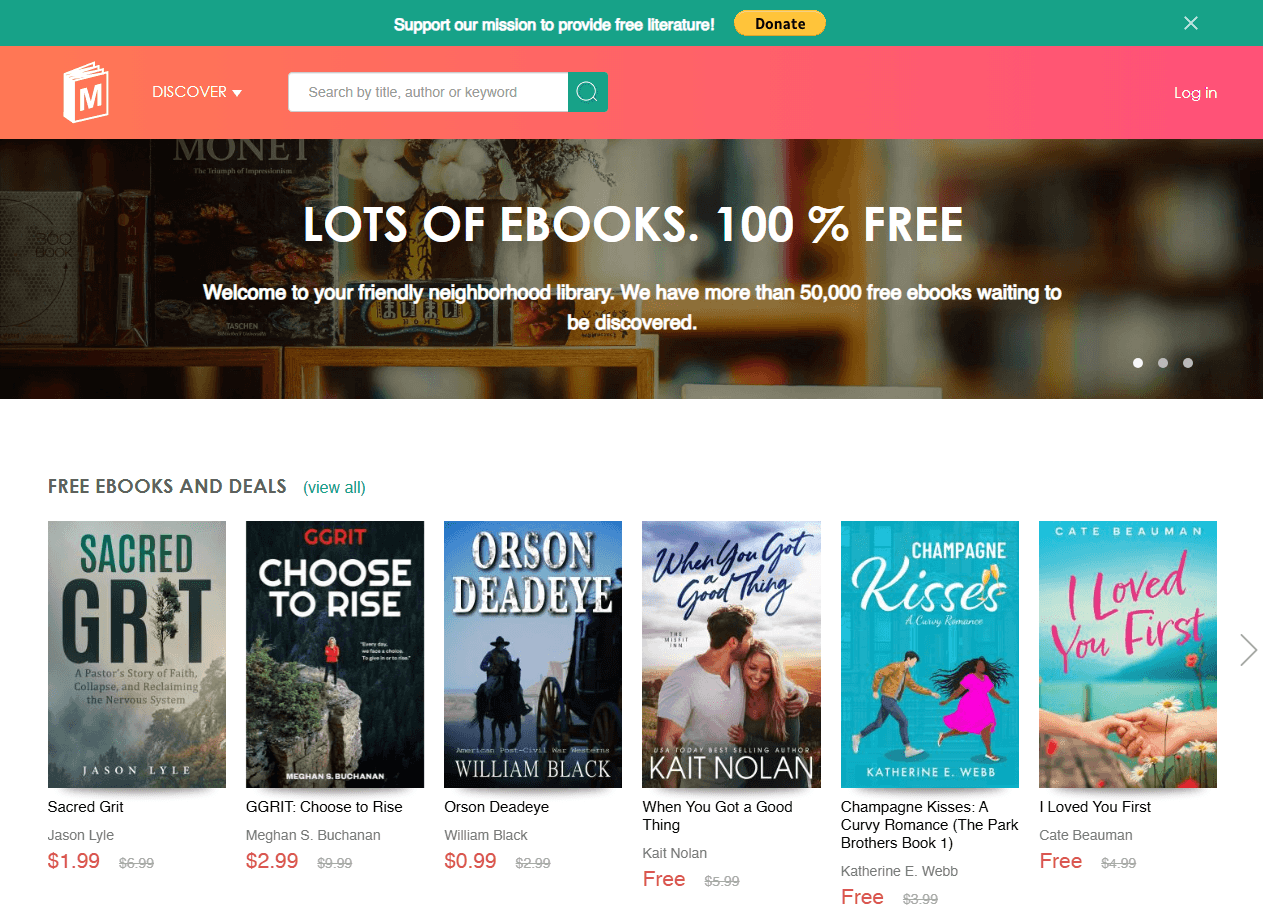 ManyBooks interface