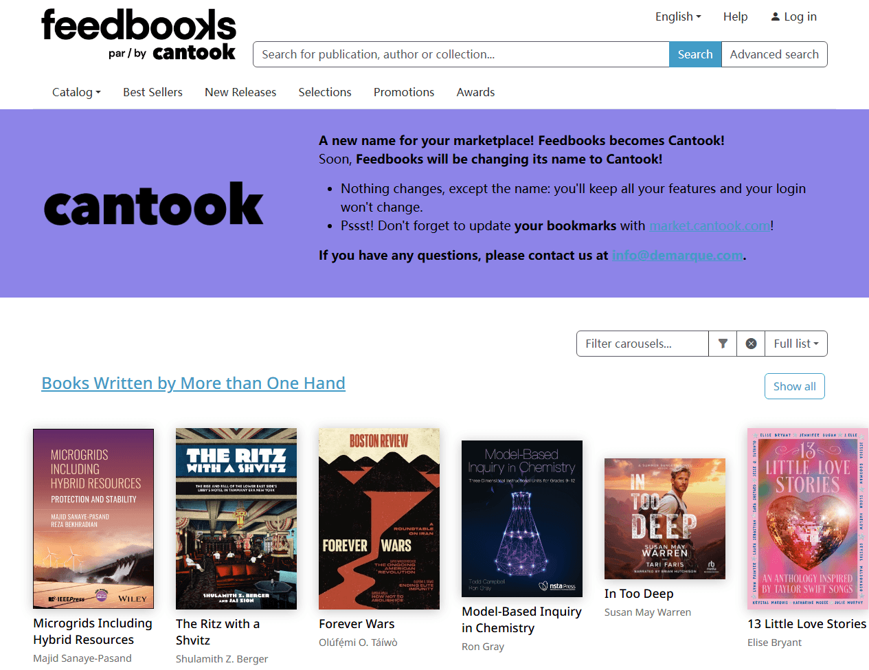 Feedbooks interface
