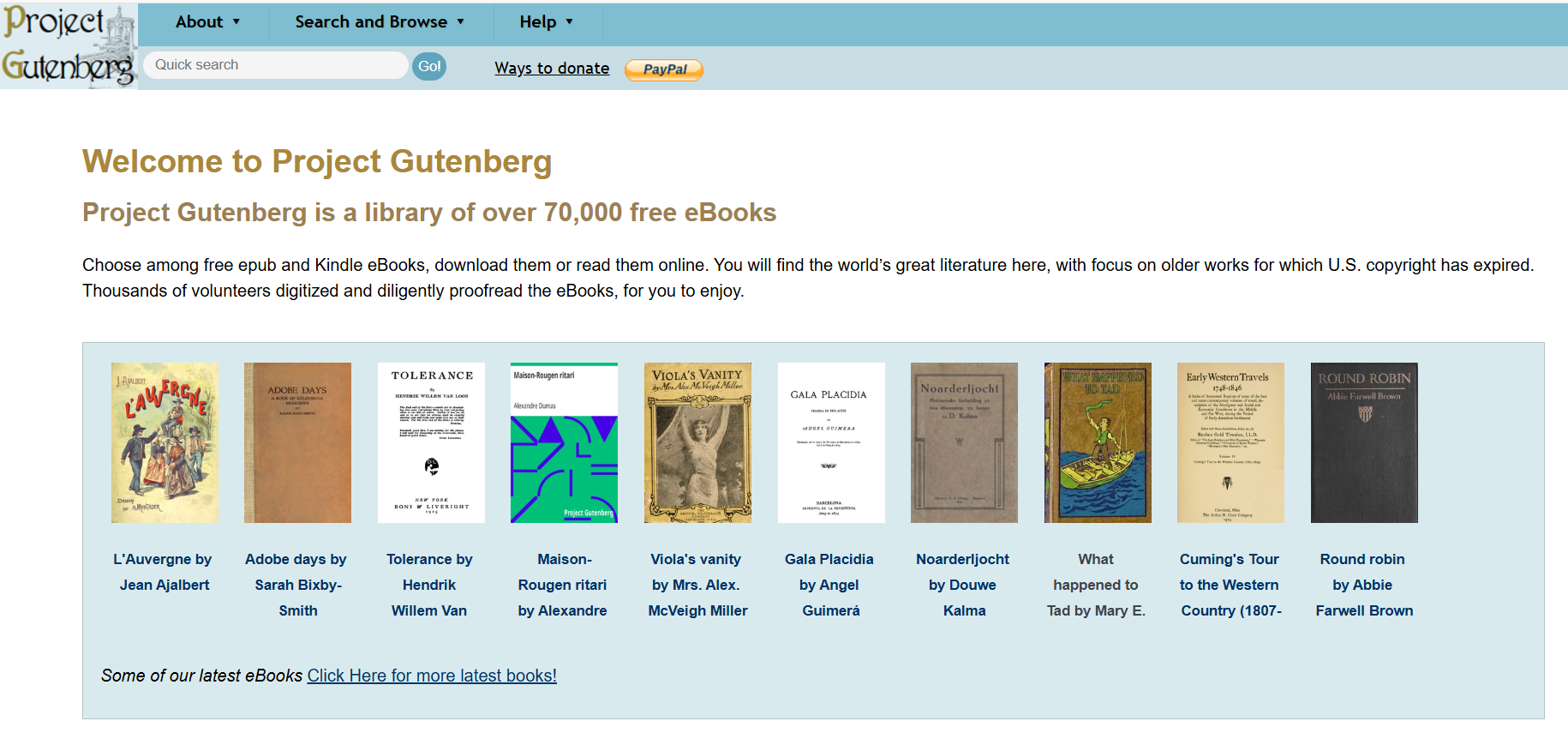 Download Free PDF Book Project Gutenberg