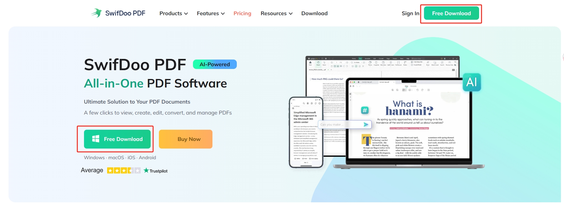 swifdoo pdf homepage