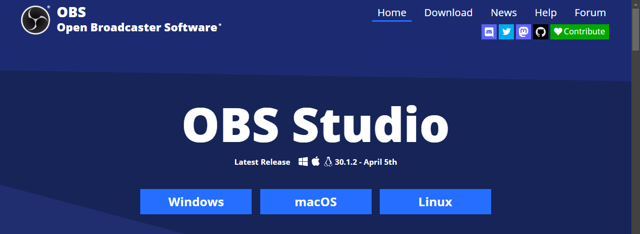 Download OBS Studio from Official Website