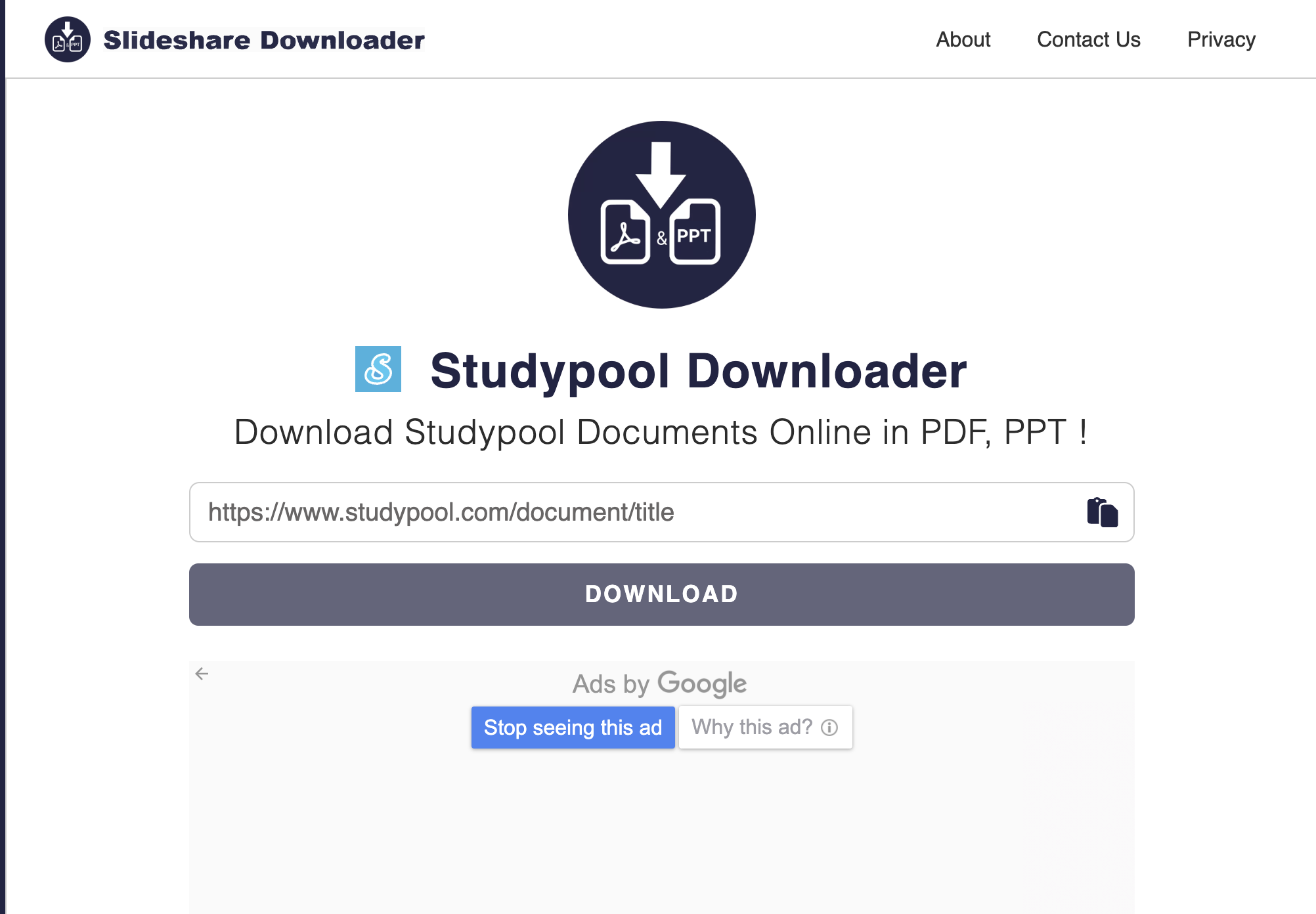 Download Studypool Document Using Online Downloader