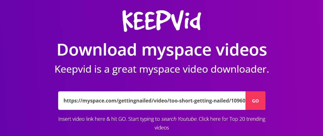 Download Videos from Myspace via Online Downloader