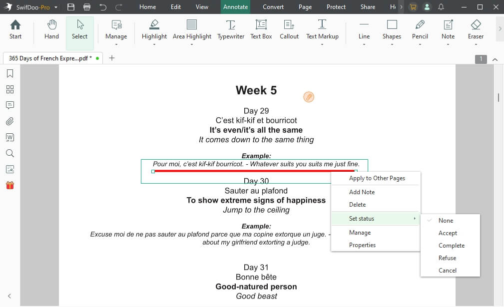 Draw Line in SwifDoo PDF