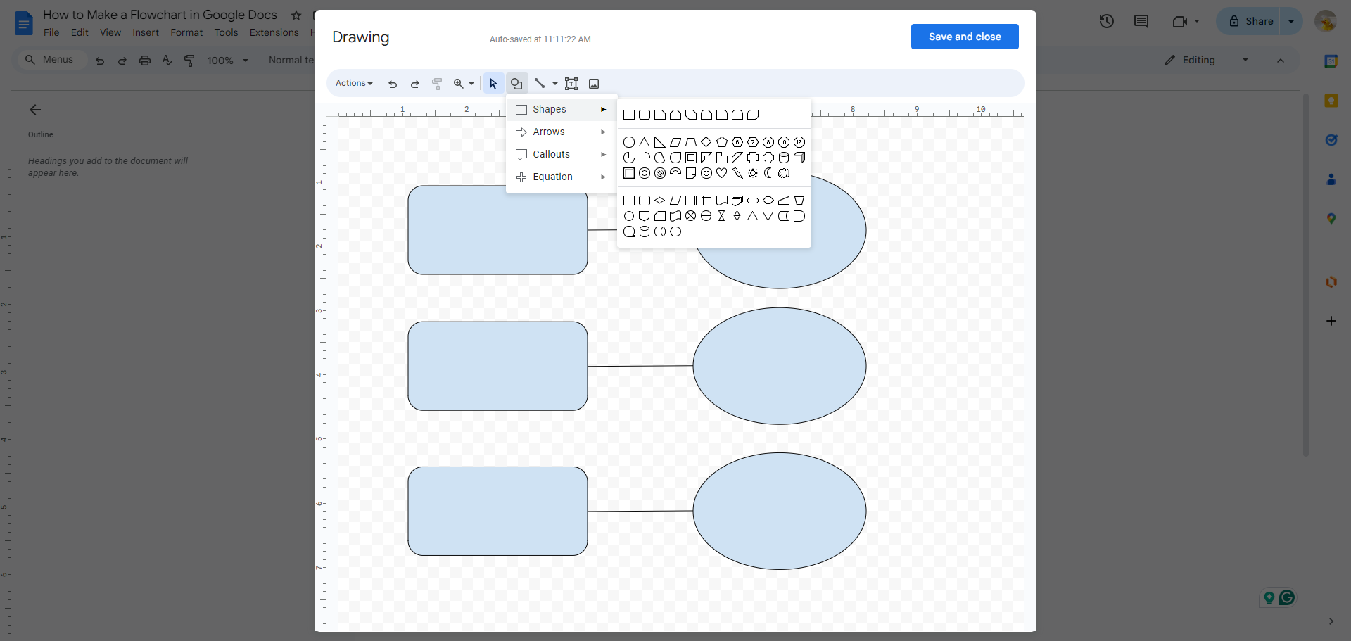 Draw Flowcharts in Google Docs for Free