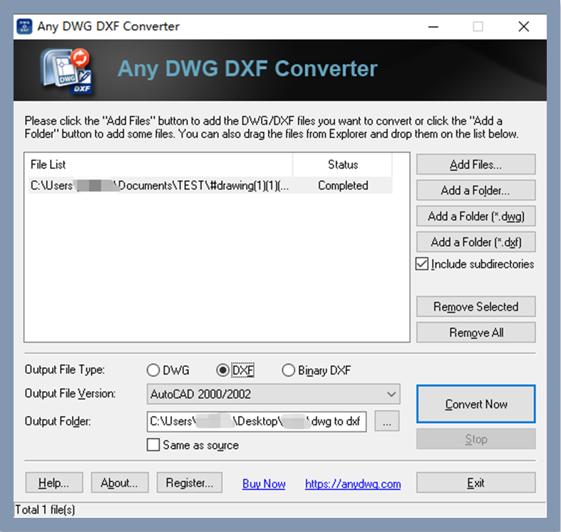 DWG to DXF converter Any DWG DXF Converter