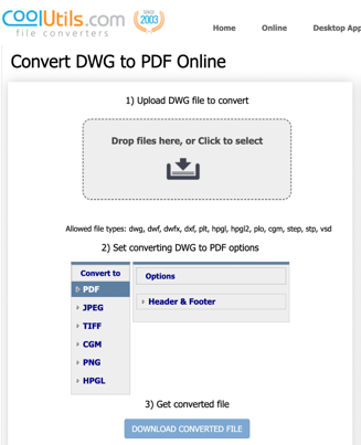 CoolUtils - iLovePDF Alternative to Convert DWG to PDF