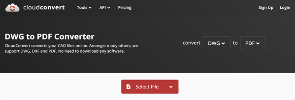 CloudConvert - iLovePDF Alternative to Convert DWG to PDF