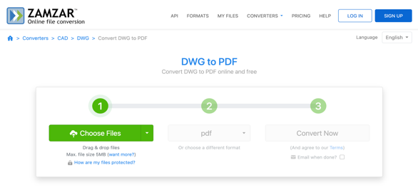 Zamzar - iLovePDF Alternative to Convert DWG to PDF