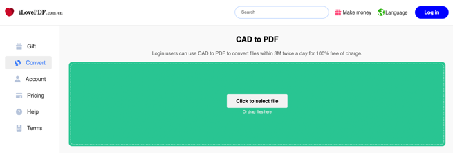 Convert DWG to PDF with iLovePDF